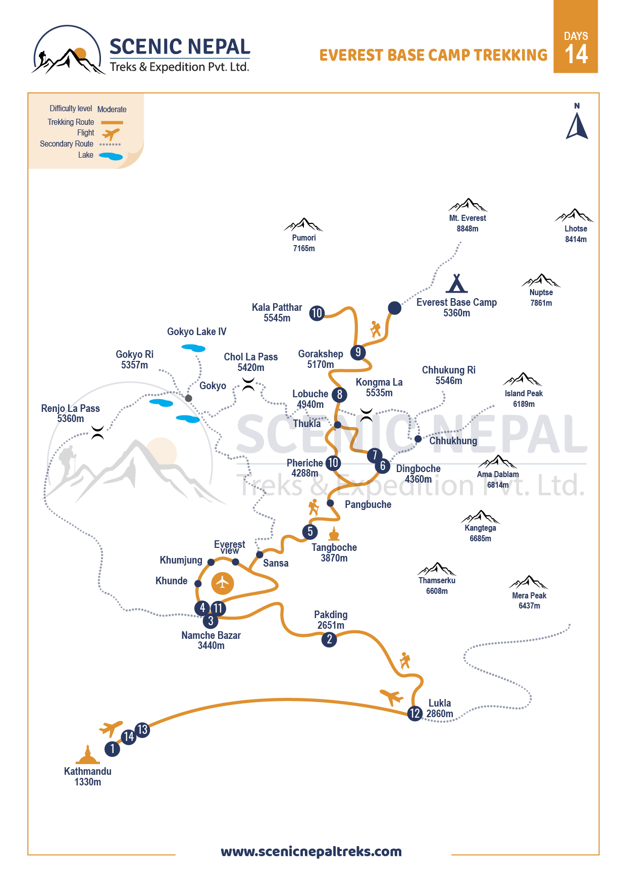 everest base camp trek map